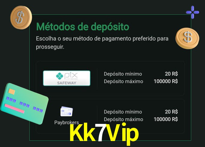 O cassino Kk7Vip oferece uma grande variedade de métodos de pagamento